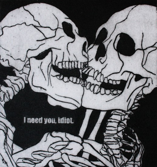 Idiot | intaglio | 10x10 cm
